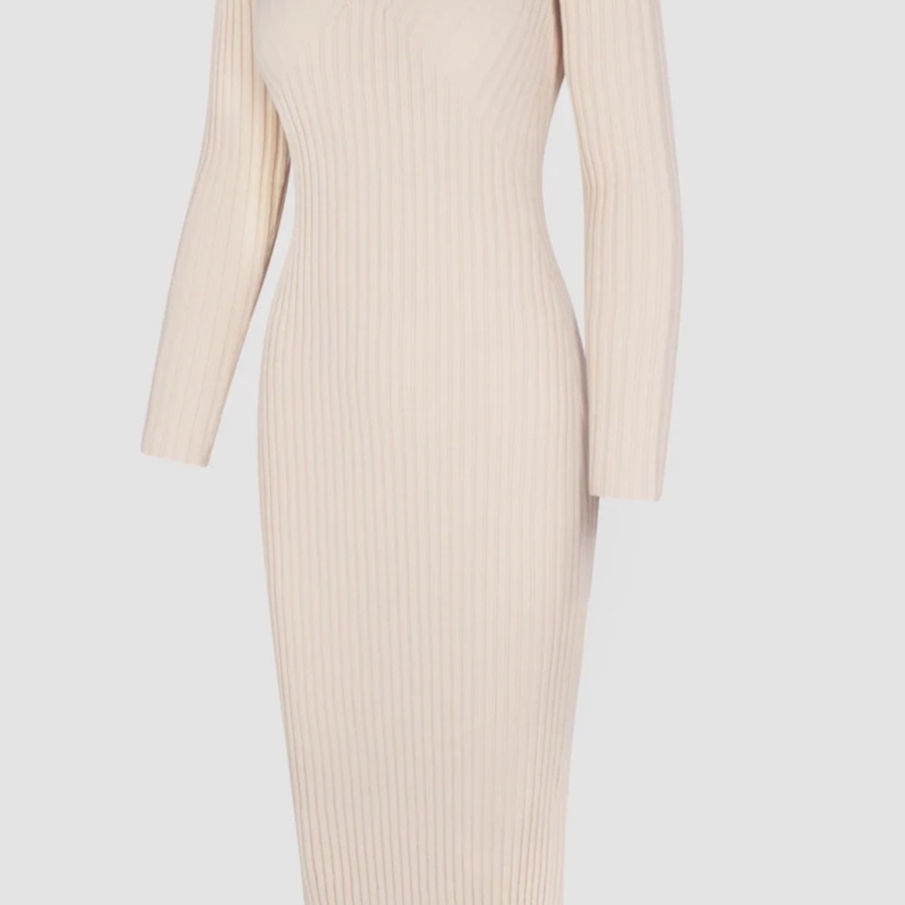 Savage X Fenty Cream Ribbed Maxi Dress